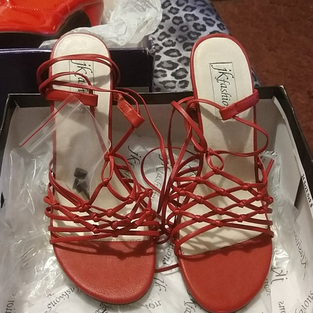 Red high heals lace ups